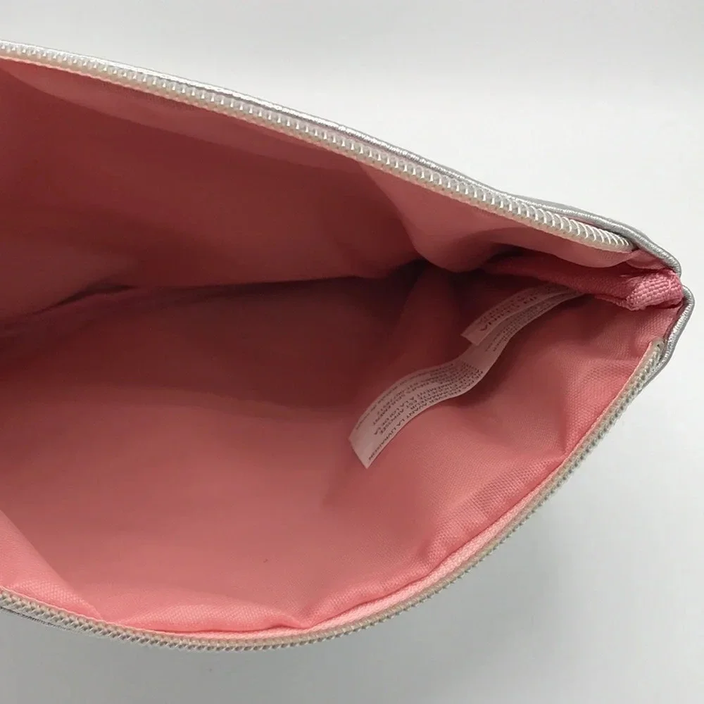 Dog Mom silver metallic zippered pouch